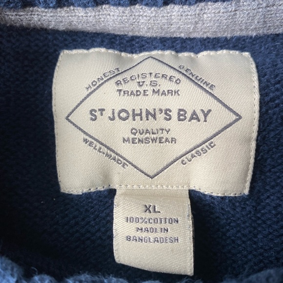 St Jon’s bay knitted blue navy sweater, quality mens wear vintage great sweater! - Picture 2 of 4